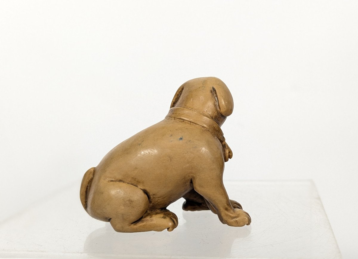 Female Dog And Puppy - Netske Japan Mid 20th Century-photo-1