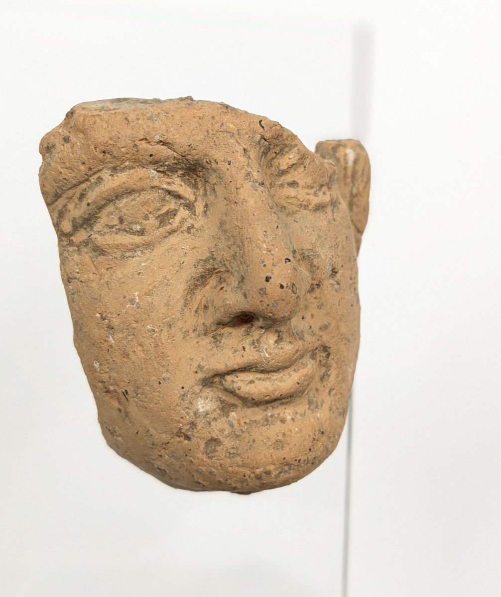 Fragment Of A Face, Terracotta, Rome -- Late Empire 1st-4th Century-photo-4