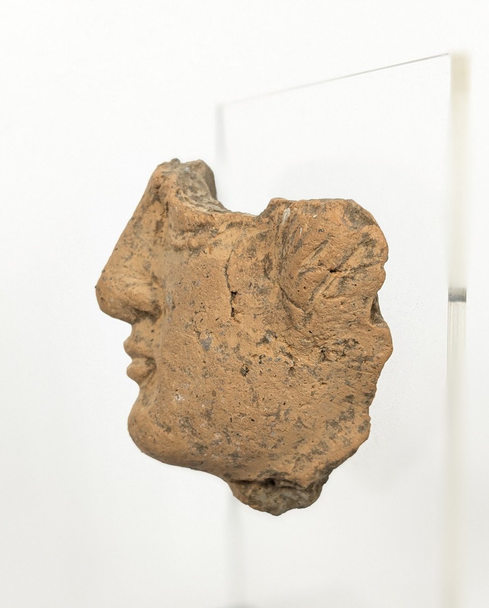 Fragment Of A Face, Terracotta, Rome -- Late Empire 1st-4th Century-photo-1