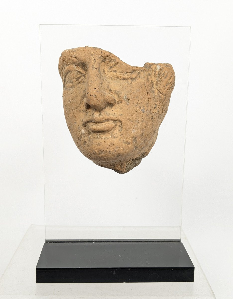 Fragment Of A Face, Terracotta, Rome -- Late Empire 1st-4th Century