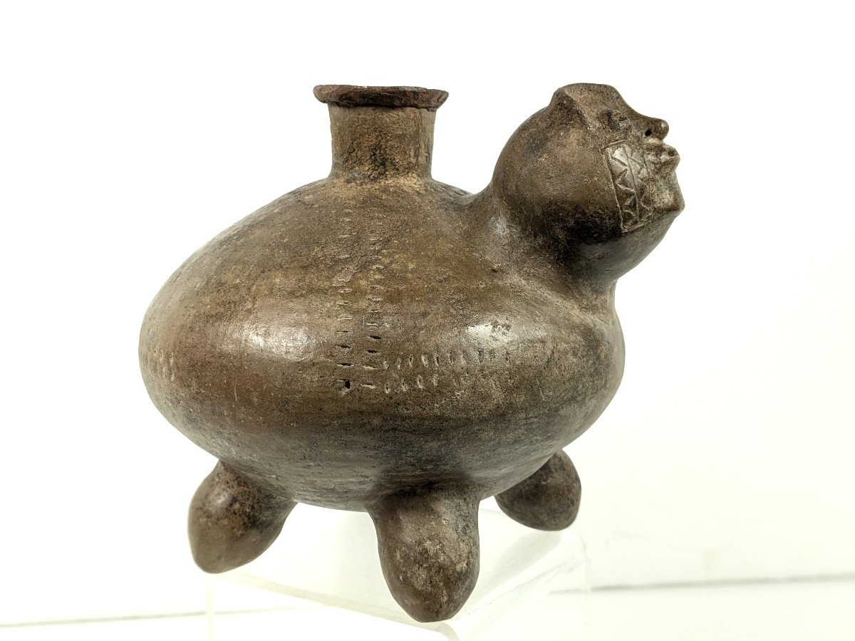 Whistling Anthropomorphic Vase - Tairona Culture, Colombia 11th-16th Century-photo-4