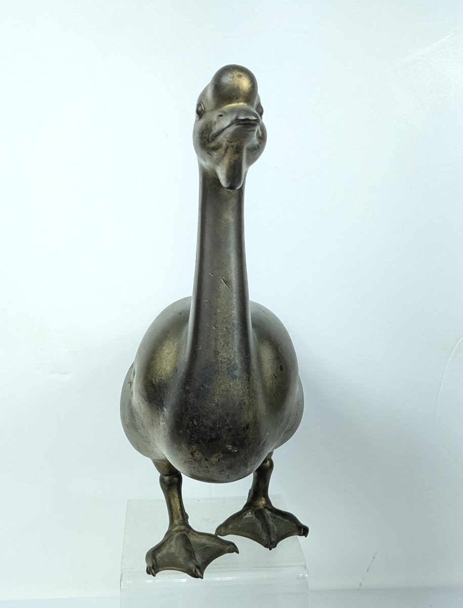 A Chinese Goose - Bronze 1930-50 Japan-photo-4