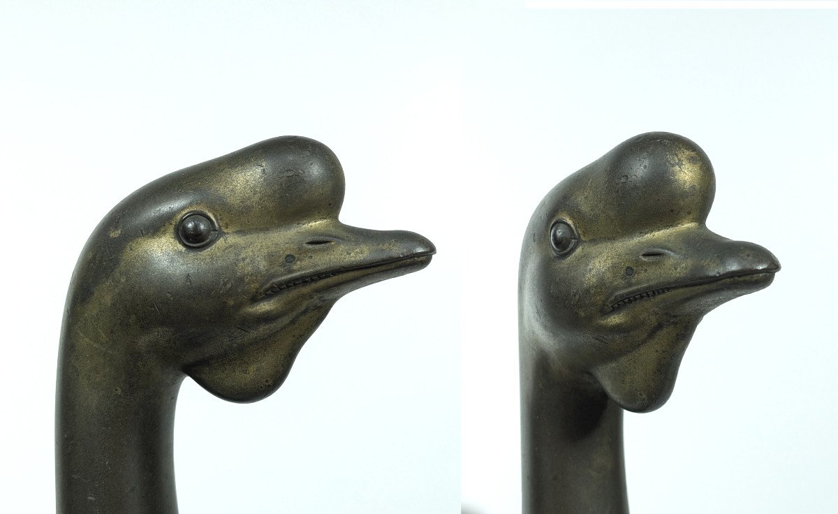 A Chinese Goose - Bronze 1930-50 Japan-photo-1