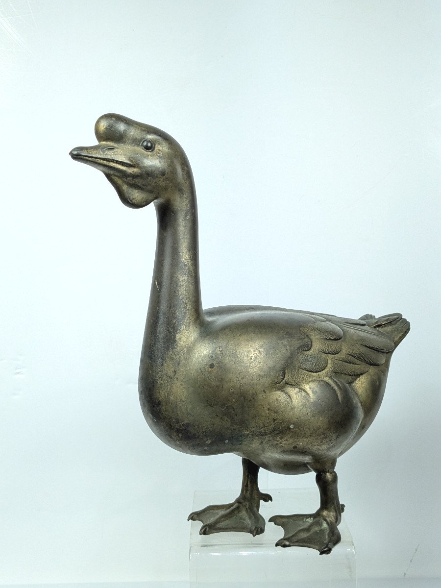 A Chinese Goose - Bronze 1930-50 Japan