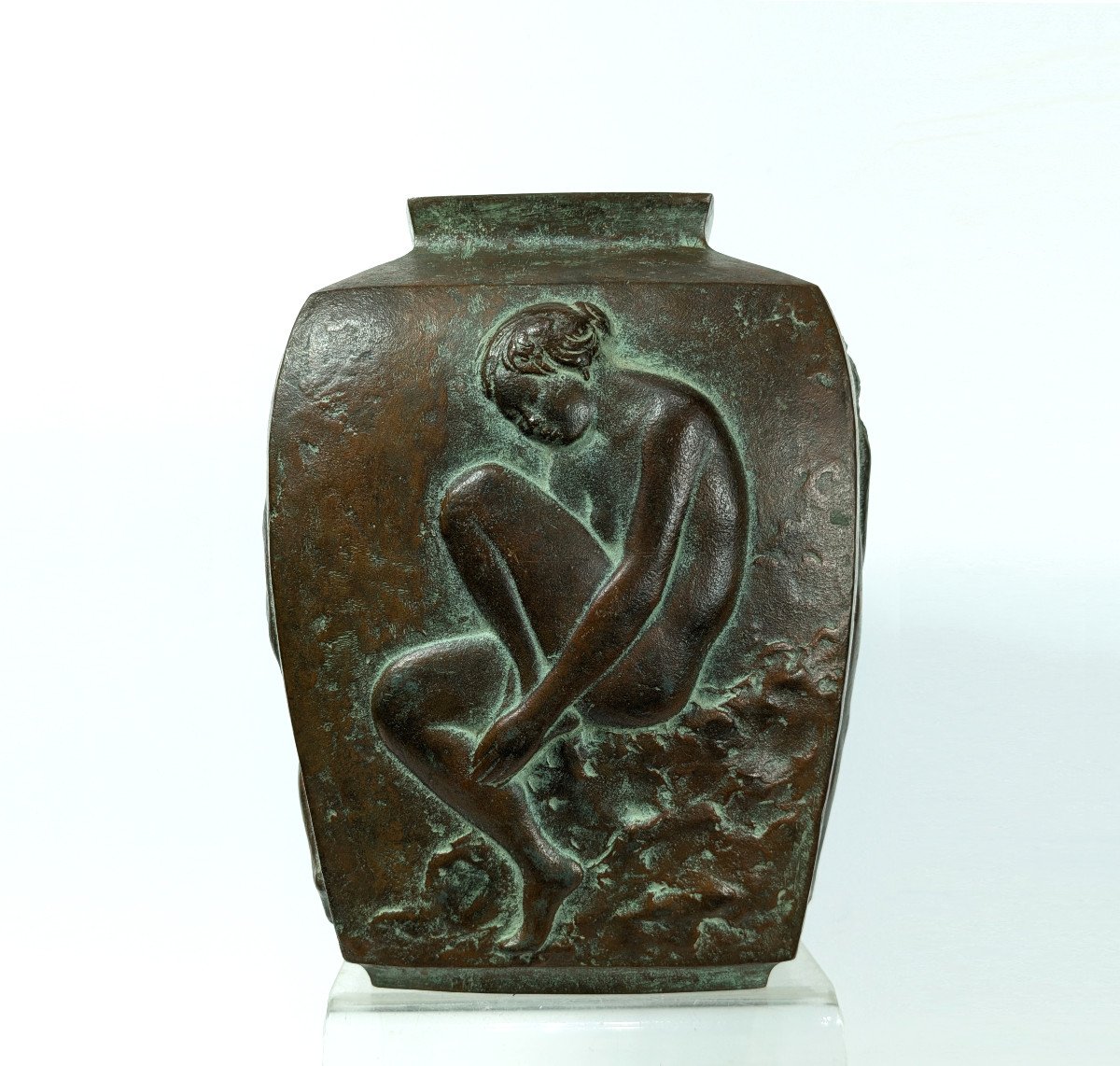 Vase aux nymphes - bronze par Tsuyoshi Seto - circa 1980  #708-photo-4