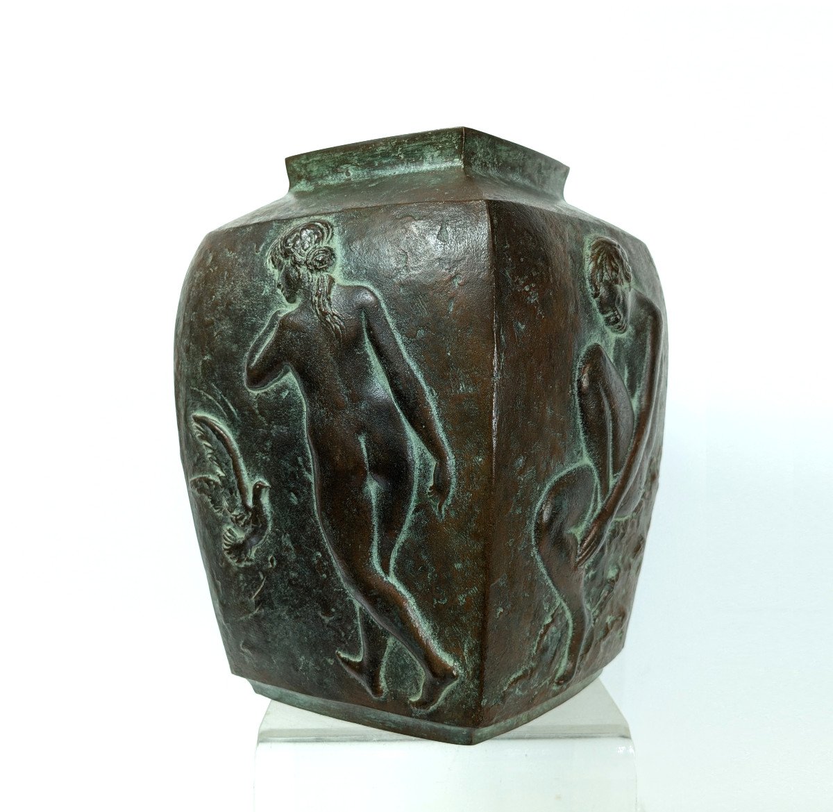 Vase aux nymphes - bronze par Tsuyoshi Seto - circa 1980  #708-photo-7