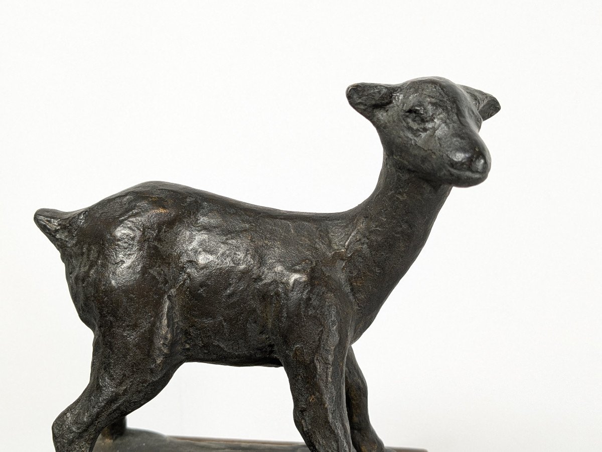 The Fawn, Bronze By Kenjiro Shirai, Circa 1950-60 #633-photo-1