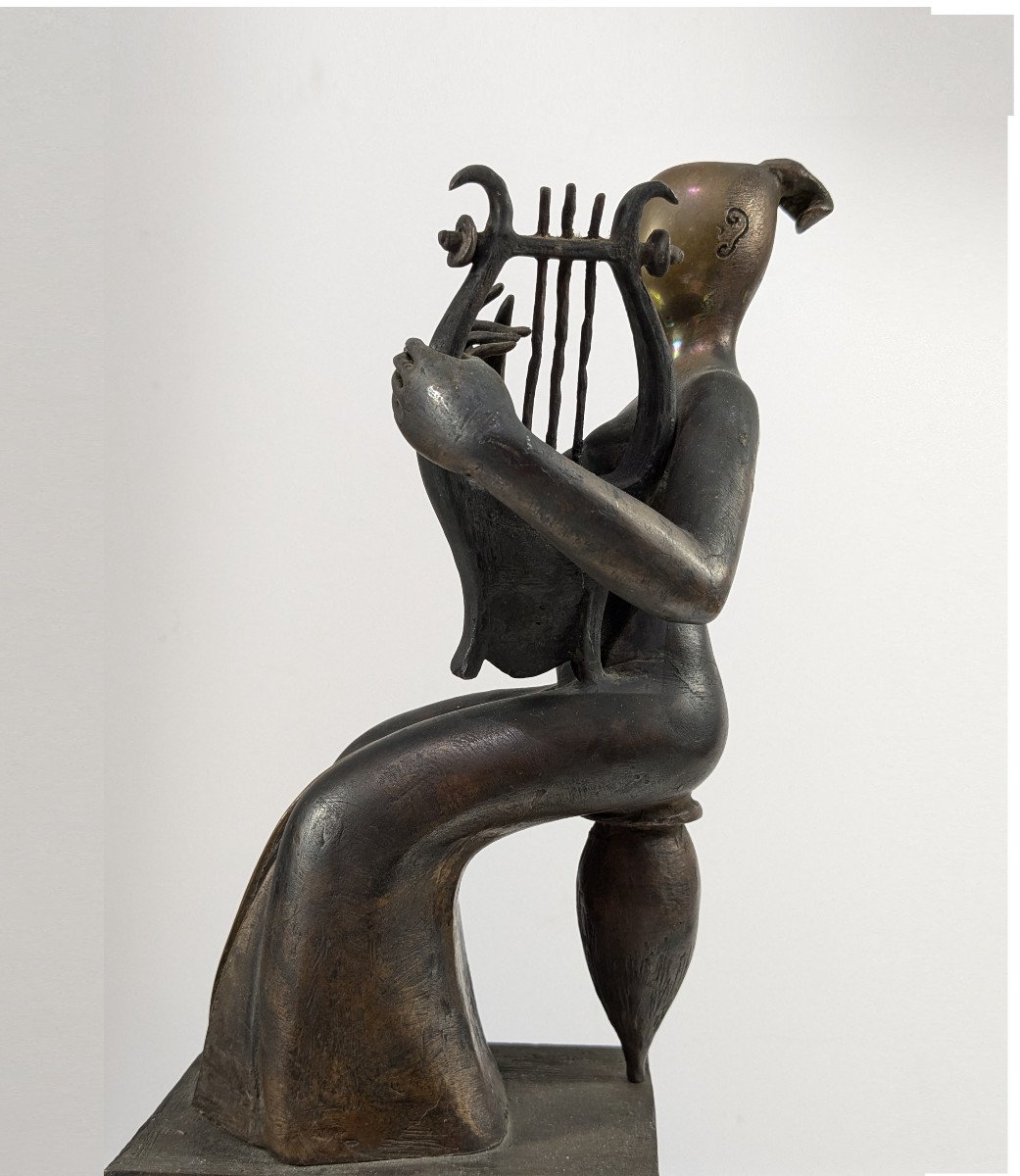 A Strange Harpist - Bronze 1992 - Japan-photo-3