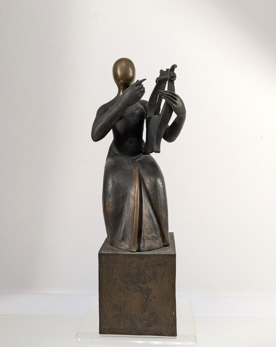 A Strange Harpist - Bronze 1992 - Japan-photo-5