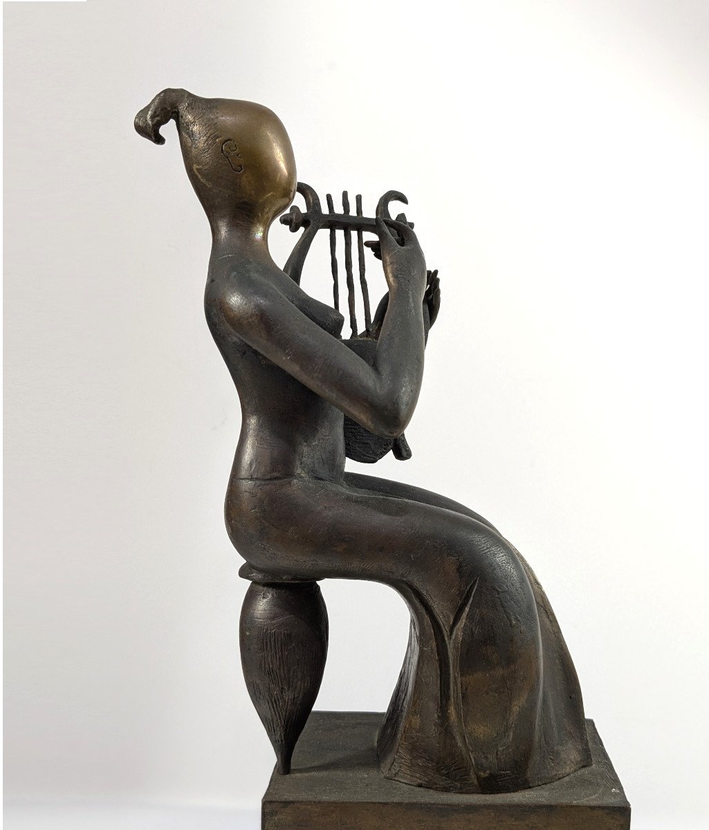 Une étrange harpiste - bronze 1992 - Japon