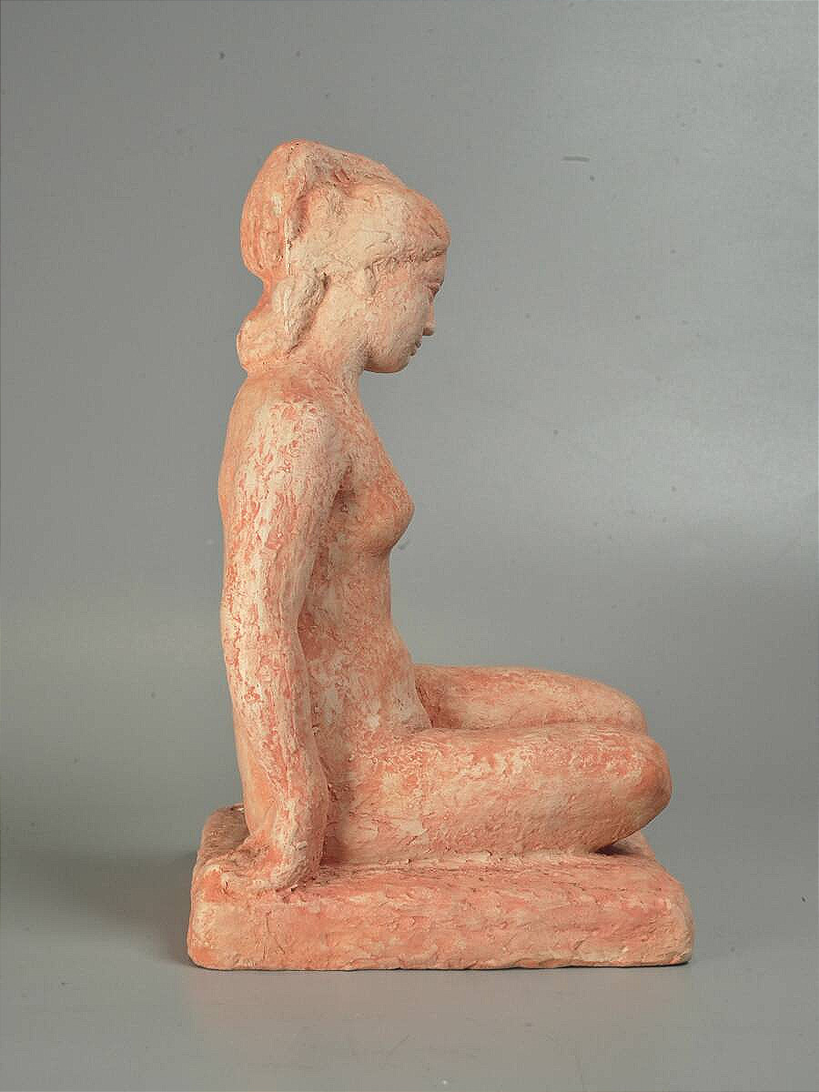 Seating Nude - Terracotta Circa 1930-40 #658-photo-3