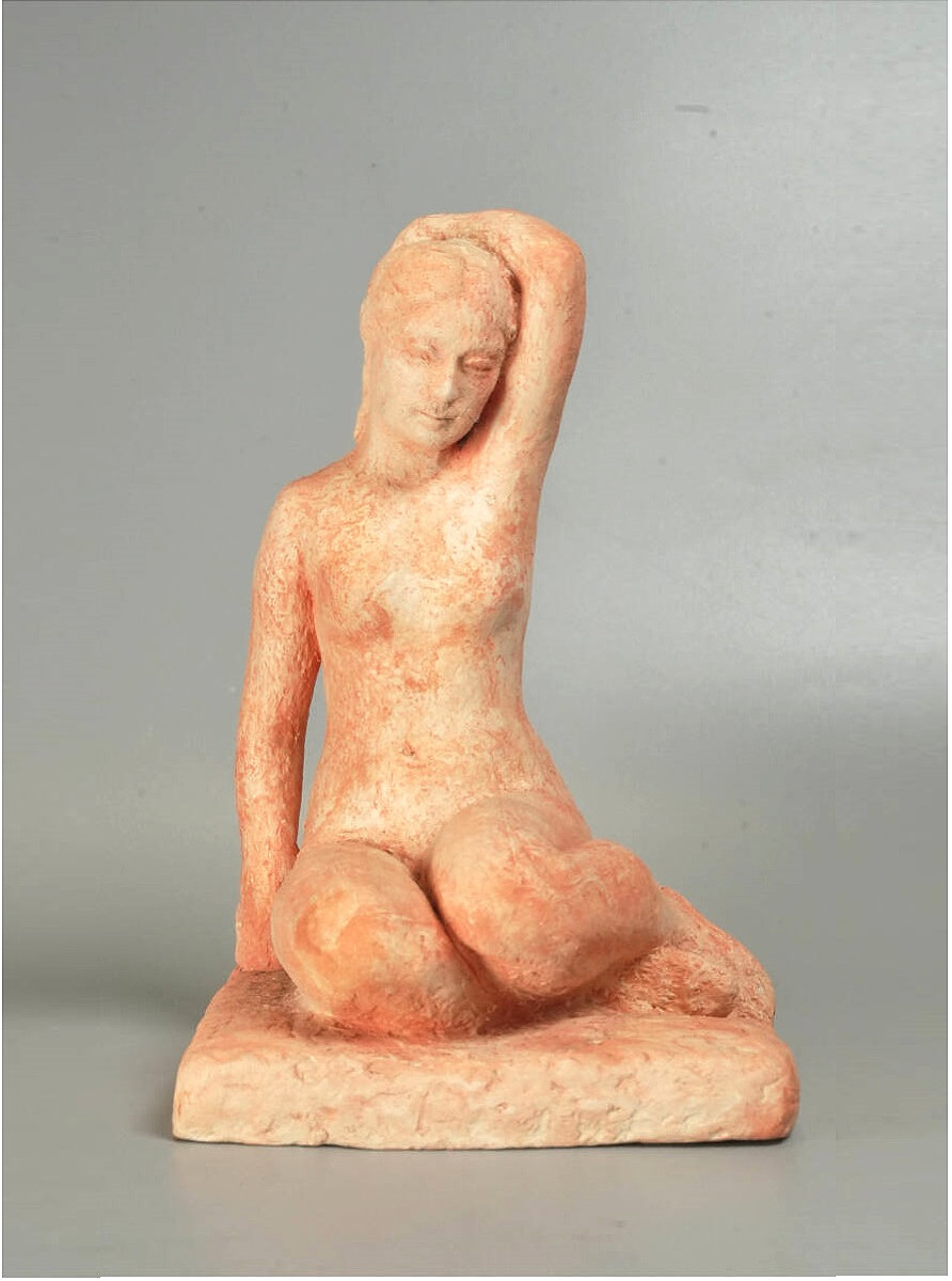 Seating Nude - Terracotta Circa 1930-40 #658