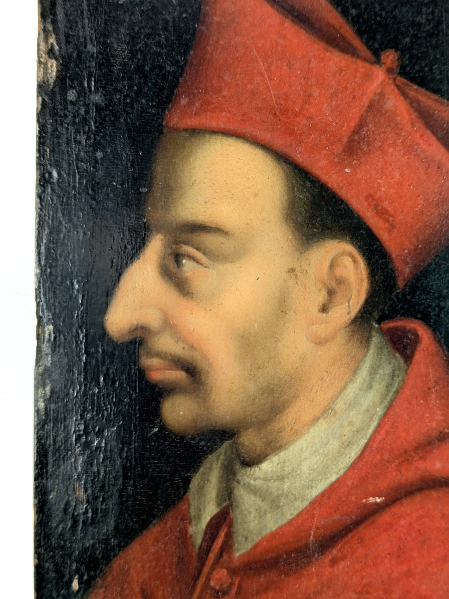 Portrait Of Charles Borromeo - Oil On Panel Circa 1650-1700-photo-4