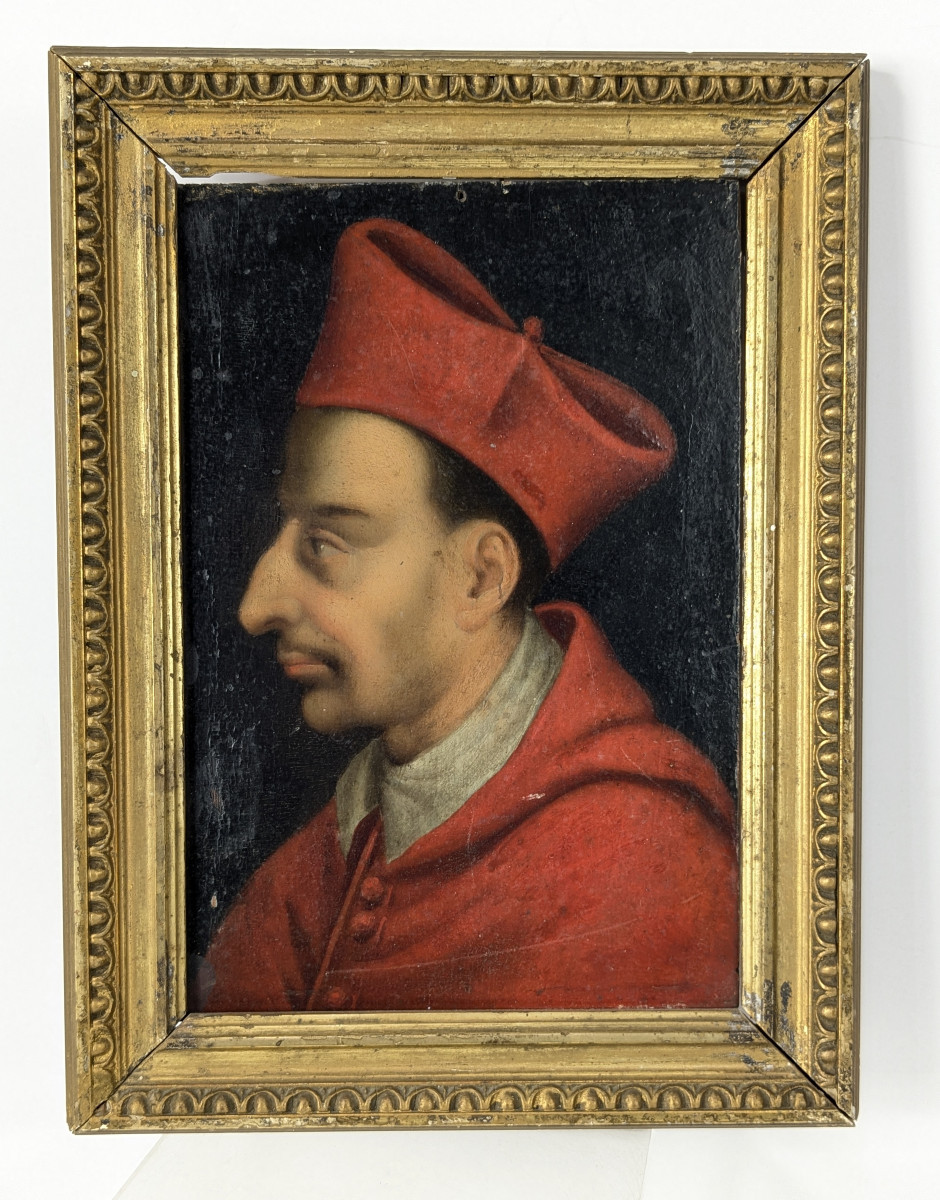 Portrait Of Charles Borromeo - Oil On Panel Circa 1650-1700