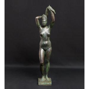 Grand nu - bronze 74cm circa 1950 - Par N. Okamoto Japon