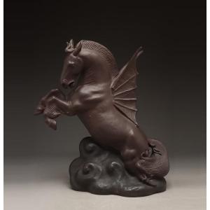 An Hippogriff - Bronze Circa 1930-50 By Uichi Ogura 1881-1962 Japan