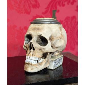 Macabre Beer Mug - Vanitas Skull - Germany Circa 1880-900. 