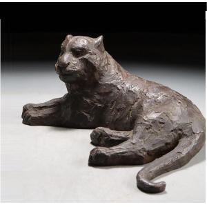 Lionne - bronze 1930 par Isao UCHIBORI 1917-79 - Japon