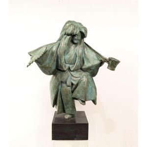 Un acteur de théatre Noh - bronze circa 1950-60 par Eiji KONTANI 1908-73 - #615