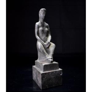 Jeune femme à la fleur - bronze circa 1950 par Yuichi Yamamoto ( 1899-1987)