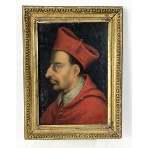 Portrait Of Charles Borromeo - Oil On Panel Circa 1650-1700