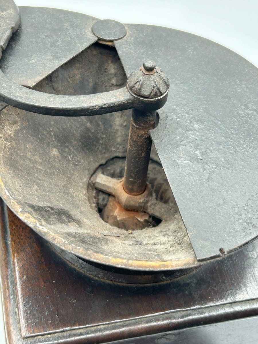 Walnut And Iron Coffee Grinder-photo-3