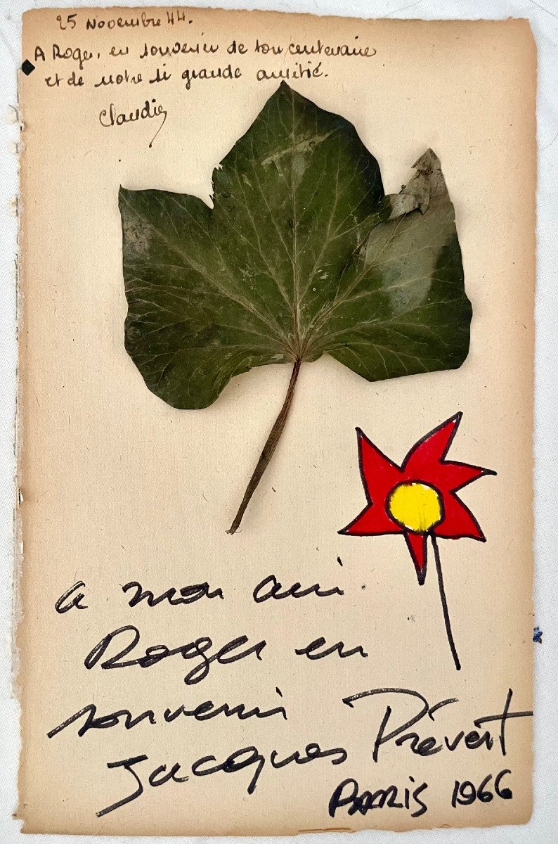 Autographe Jacques Prevert