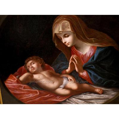 Technique Painting Oil On Canvas Virgin With The Child '