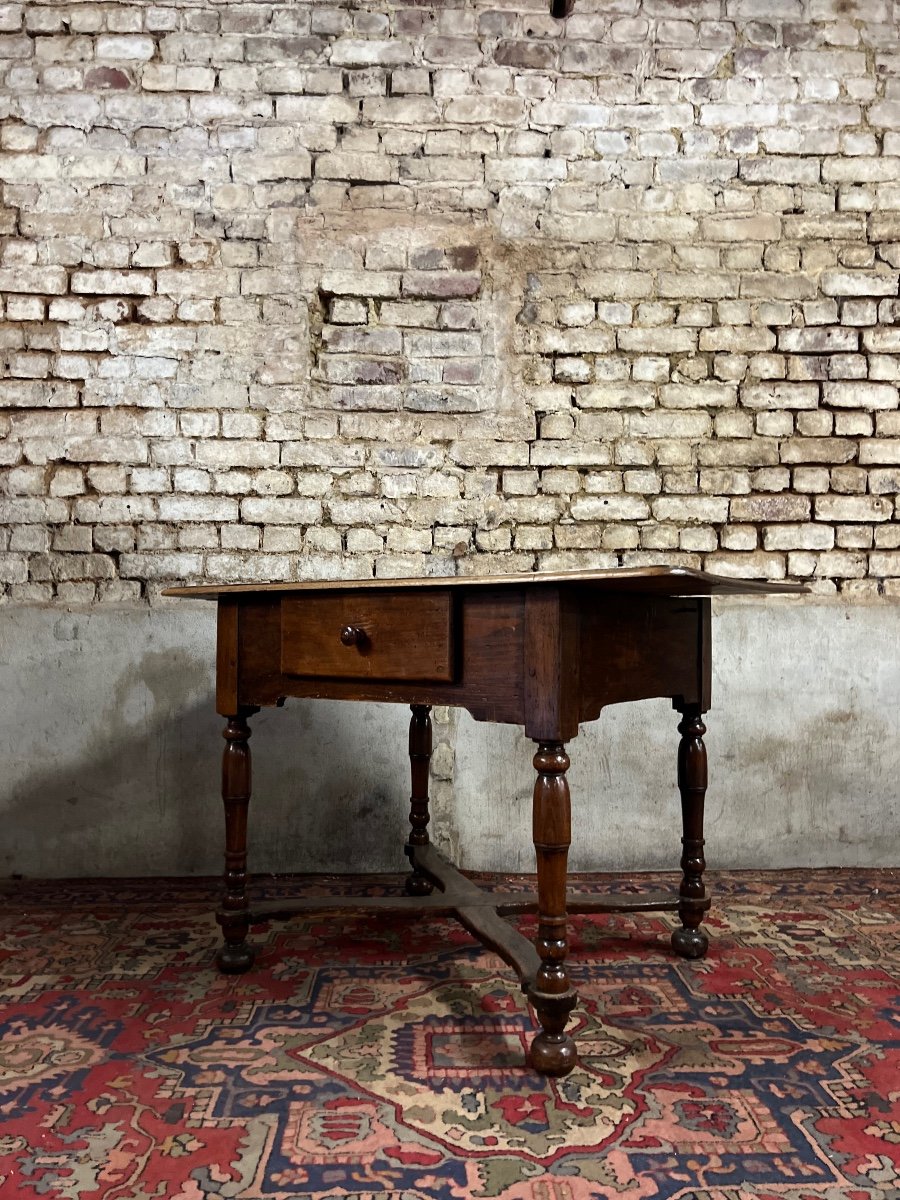 Table à écrire En Bois Naturel D’époque Louis XIII XVII Eme Siècle -photo-4