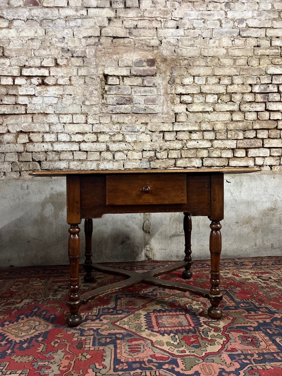 Table à écrire En Bois Naturel D’époque Louis XIII XVII Eme Siècle -photo-2