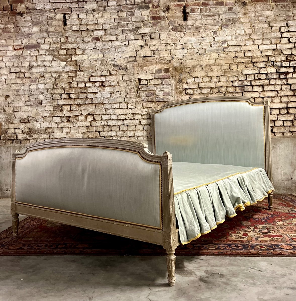 Louis XVI Style Lacquered Wood Bed XIX Eme Century-photo-3