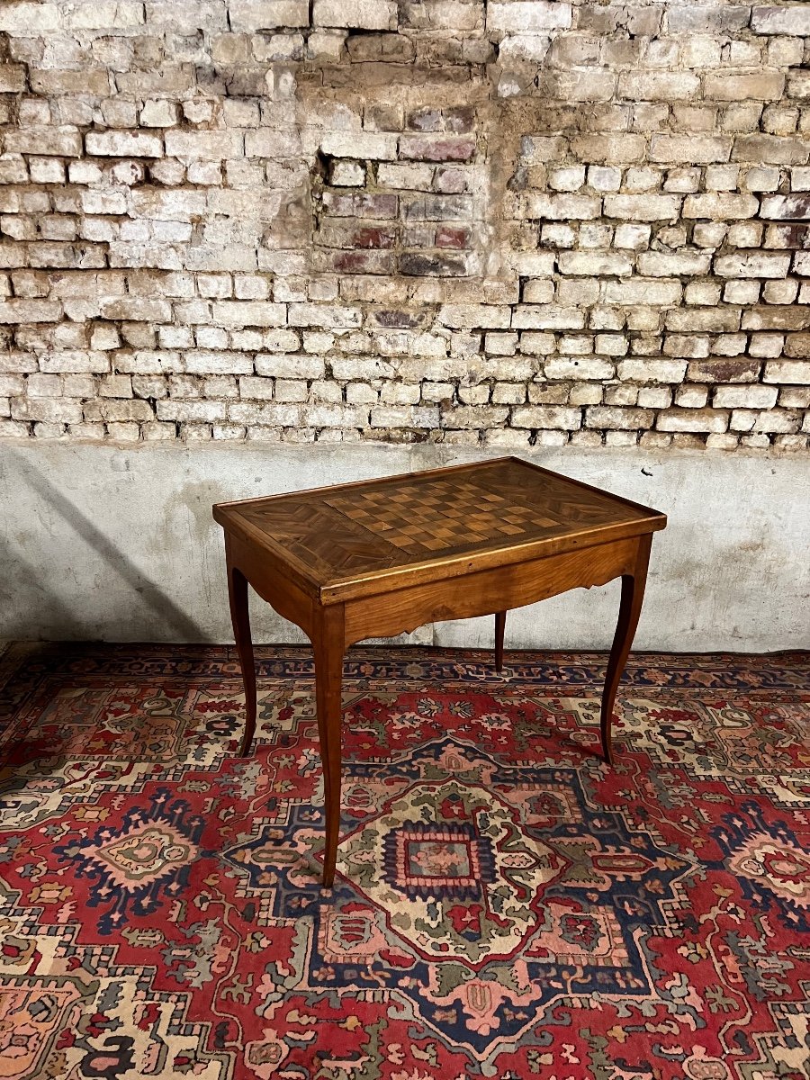 Table à Jeux Tric Trac En Bois Naturel D’époque Louis XV XVIII Eme Siècle -photo-3