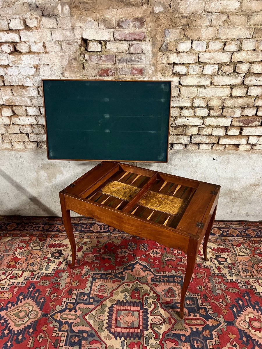 Table à Jeux Tric Trac En Bois Naturel D’époque Louis XV XVIII Eme Siècle -photo-2