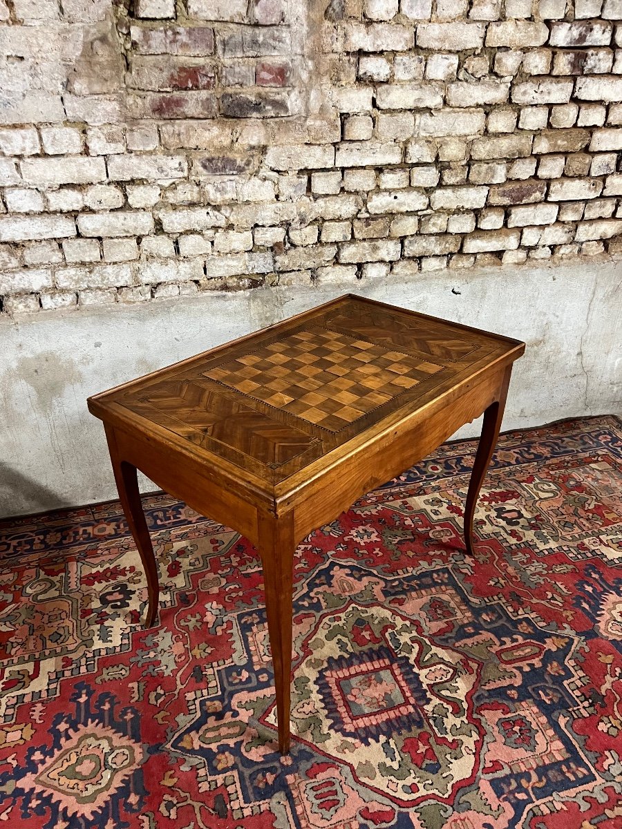 Table à Jeux Tric Trac En Bois Naturel D’époque Louis XV XVIII Eme Siècle 