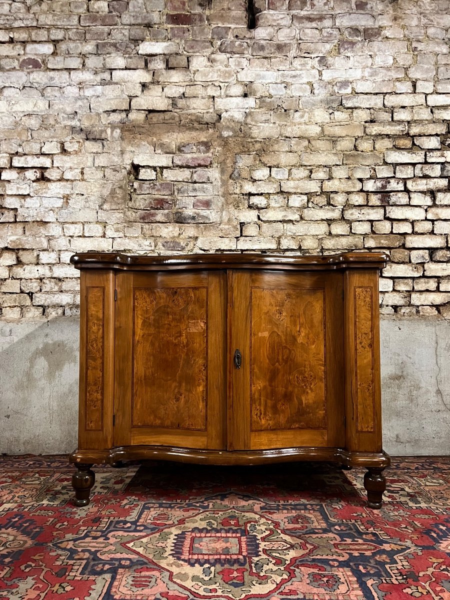 Curved Dutch Buffet In Veneer Wood XIX Eme Century-photo-4