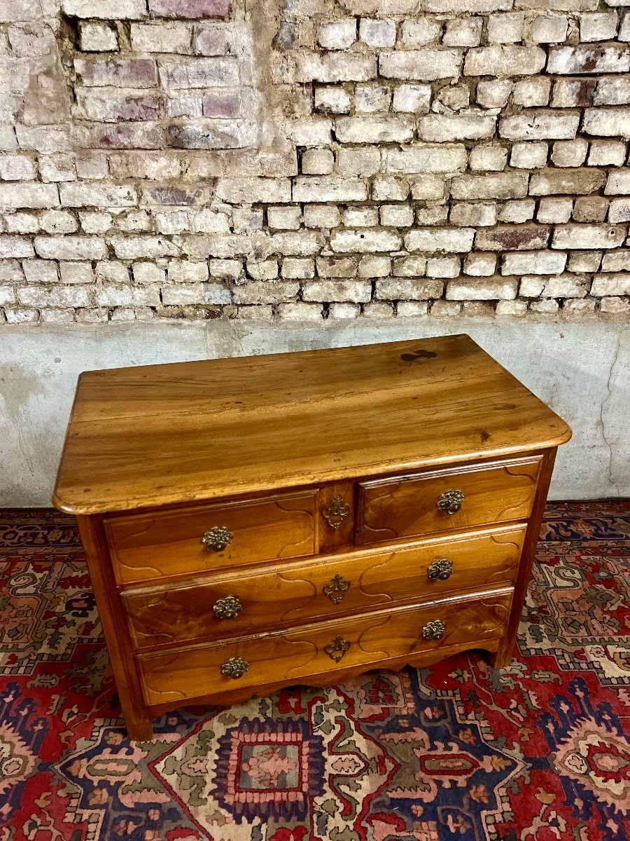 Commode Parisienne En Noyer D’époque Louis XV Estampillé G. Lemelle Jme XVIII Eme Siècle -photo-3