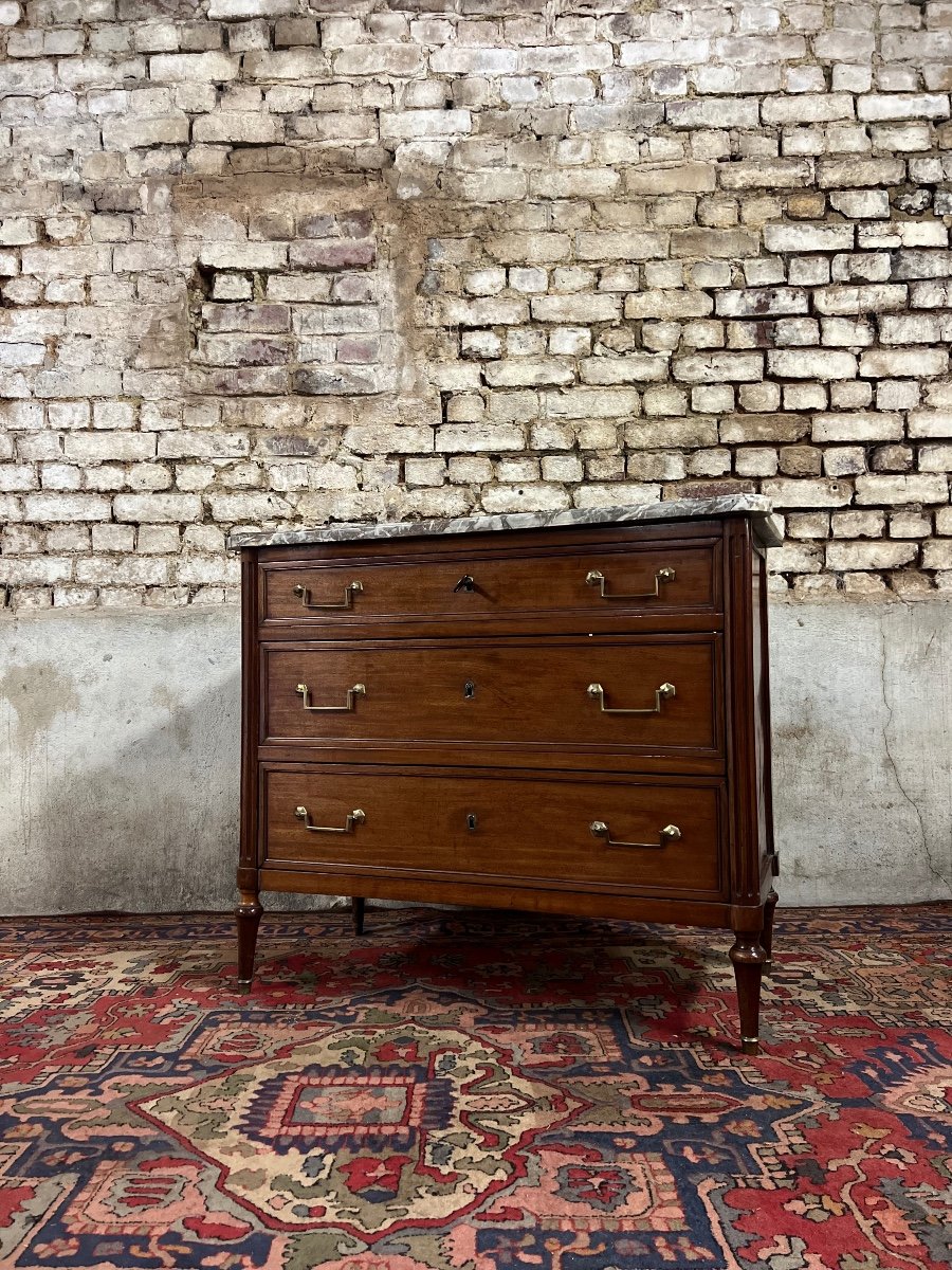 Commode En Acajou D’époque Louis XVI XVIII Eme Siècle -photo-2