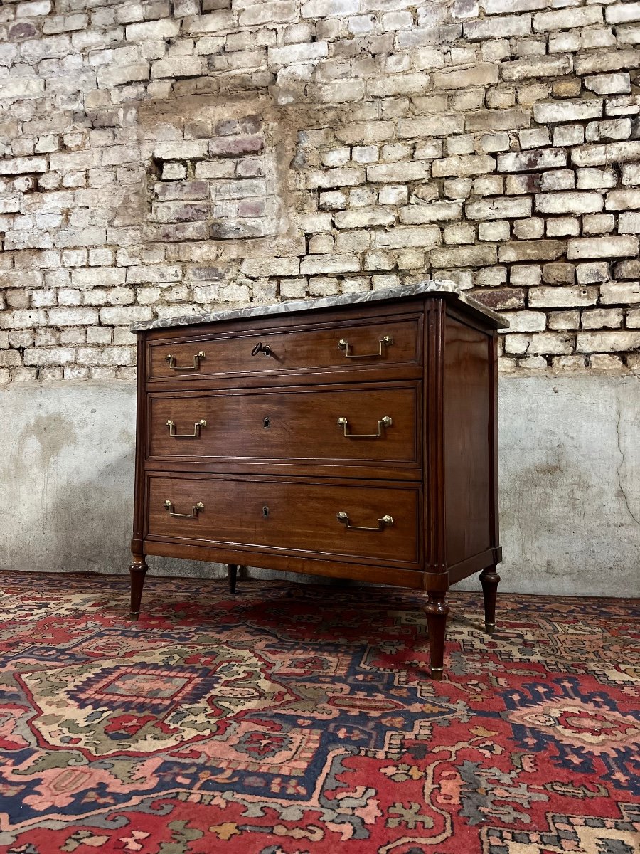 Commode En Acajou D’époque Louis XVI XVIII Eme Siècle -photo-3