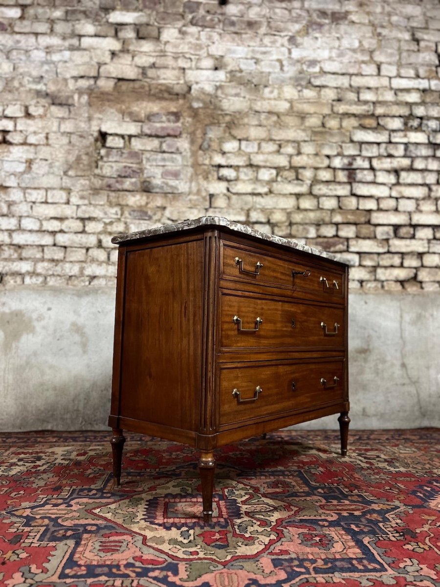 Commode En Acajou D’époque Louis XVI XVIII Eme Siècle -photo-4