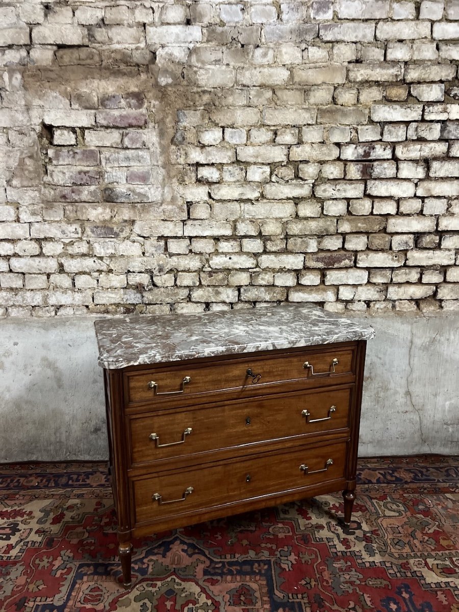 Commode En Acajou D’époque Louis XVI XVIII Eme Siècle -photo-6