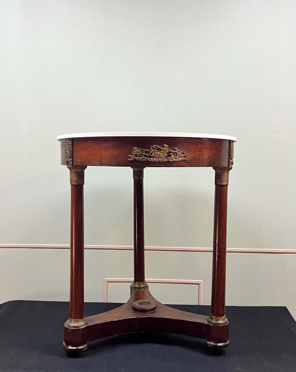 Mahogany Pedestal Table, Empire Period, 19th Century -photo-2