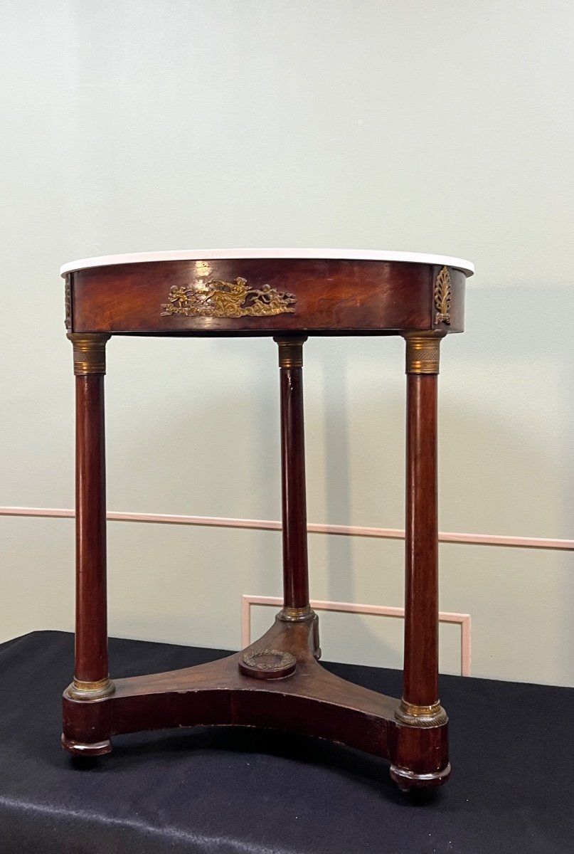 Mahogany Pedestal Table, Empire Period, 19th Century -photo-4