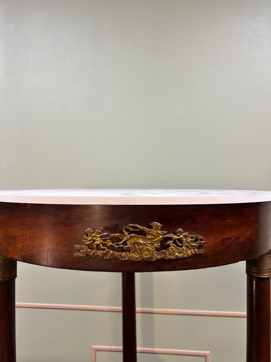 Mahogany Pedestal Table, Empire Period, 19th Century -photo-2