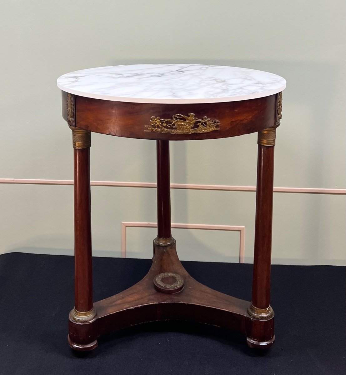 Mahogany Pedestal Table, Empire Period, 19th Century 