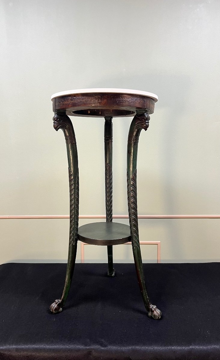 Circular Pedestal Table With Griffons From Empire Consulate Period 19th Century -photo-2