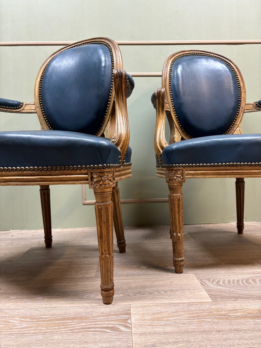 Pair Of Armchairs In Natural Wood From The Transition Period 18th Century Attributed To G. Jacob-photo-4