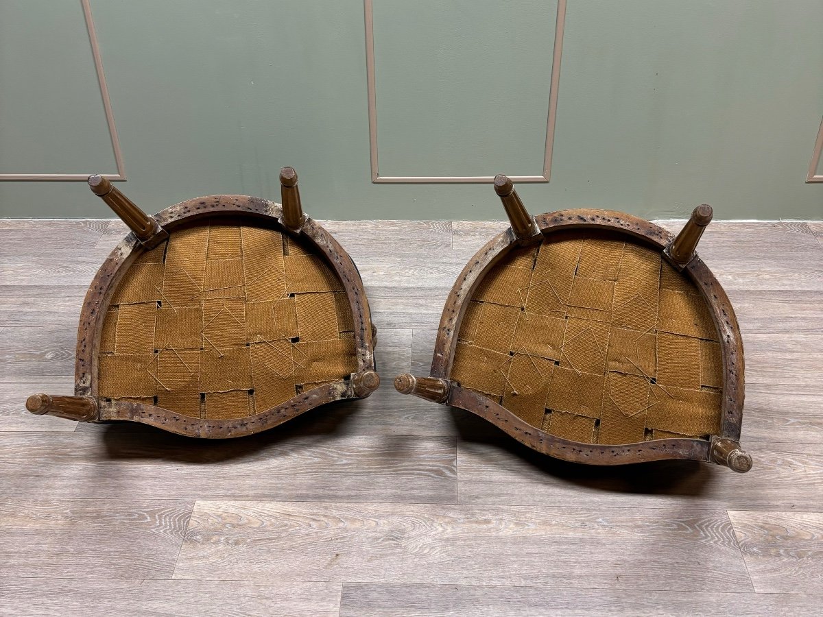 Pair Of Armchairs In Natural Wood From The Transition Period 18th Century Attributed To G. Jacob-photo-7