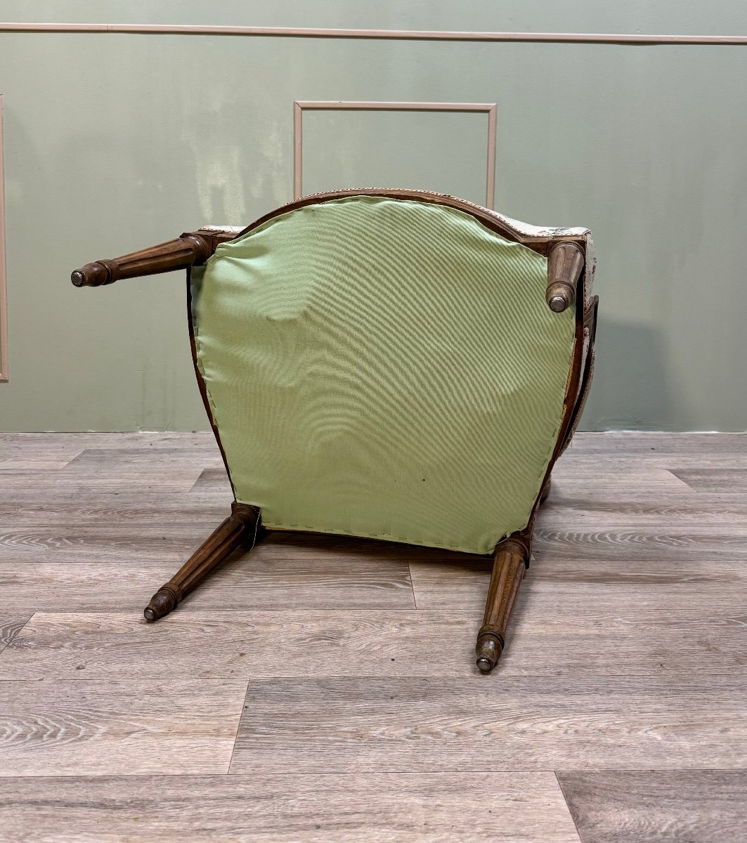 Fauteuil médaillon En Bois Naturel D’époque Louis XVI XVIII Eme Siècle -photo-4