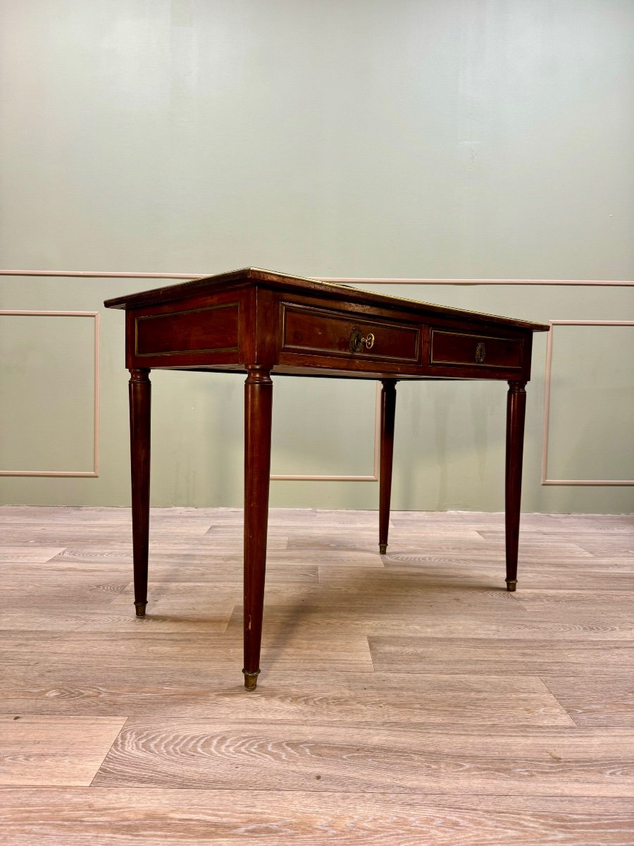 Flat Mahogany Desk From Directoire Period XVIII Eme Century -photo-4