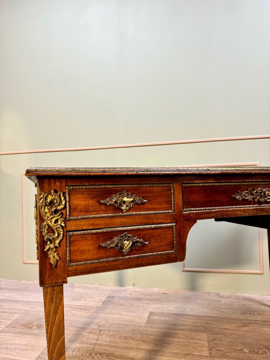 Louis XVI Style Mahogany Flat Desk With Zippers XIX Eme Century -photo-3